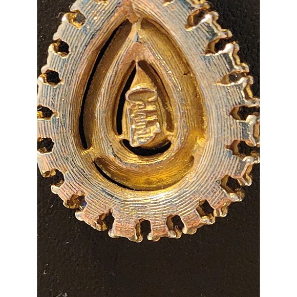 WOMEN'S GOLD TONE 2 STRAND NECKLACE GORGEOUS PENDANT MARKED CELEBRITY-VINTAGE - Picture 3 of 5